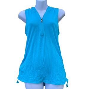 Under Armour Heat Gear 1/4 zip sleeveless pullover with hood